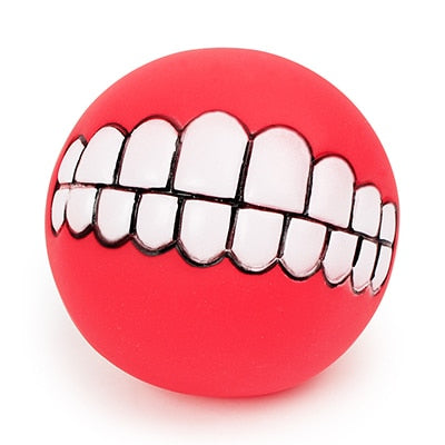 Funny Silicone Dog Ball Chew & Tooth Cleaning Squeaky