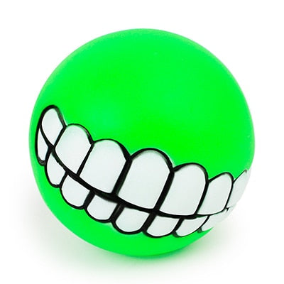 Funny Silicone Dog Ball Chew & Tooth Cleaning Squeaky