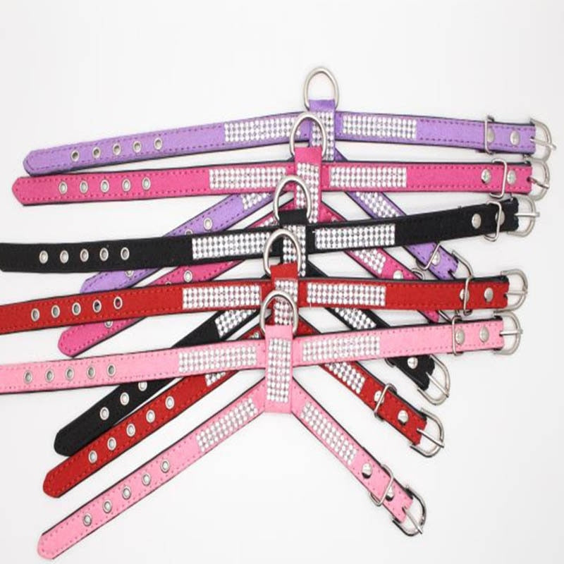 Leather Adjustable Bling Collar(Available in a variety of sizes and colours)