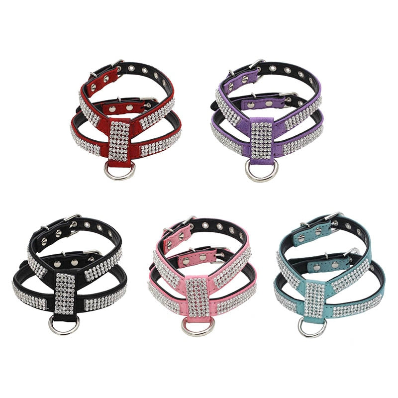 Leather Adjustable Bling Collar(Available in a variety of sizes and colours)