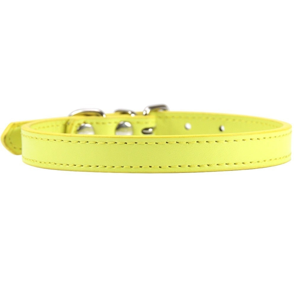 Colorful Leather Cat Collar Name Personalized