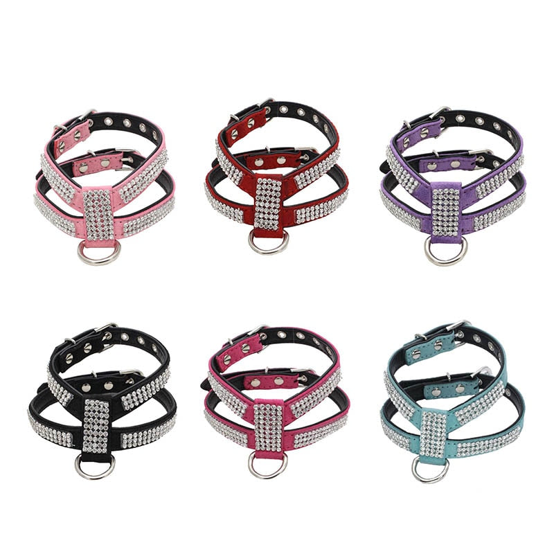 Leather Adjustable Bling Collar(Available in a variety of sizes and colours)