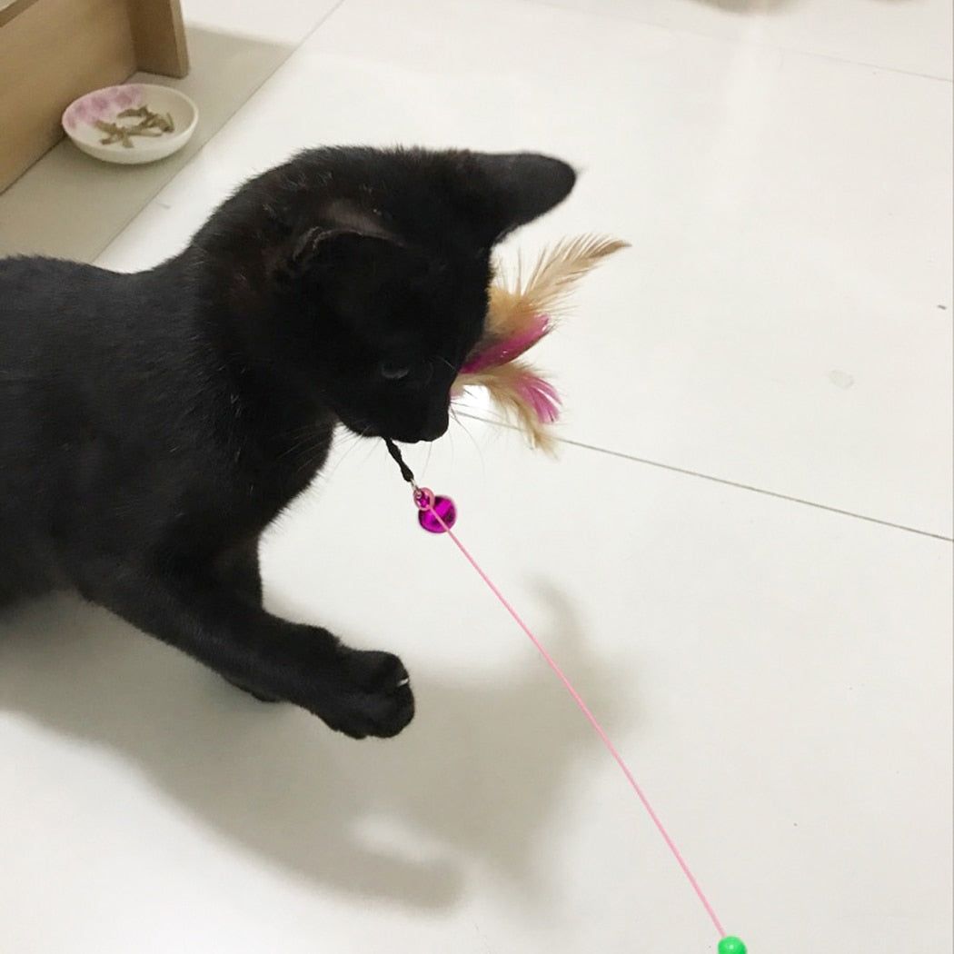 Cats Toy Stick Feather Wand With Various Accessories for Interactive Play