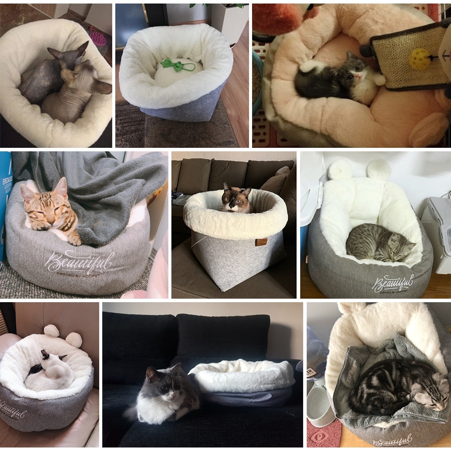 Hoopet Mr Meow Designer Cat Bed Soft High Quality Comfortable Winter House