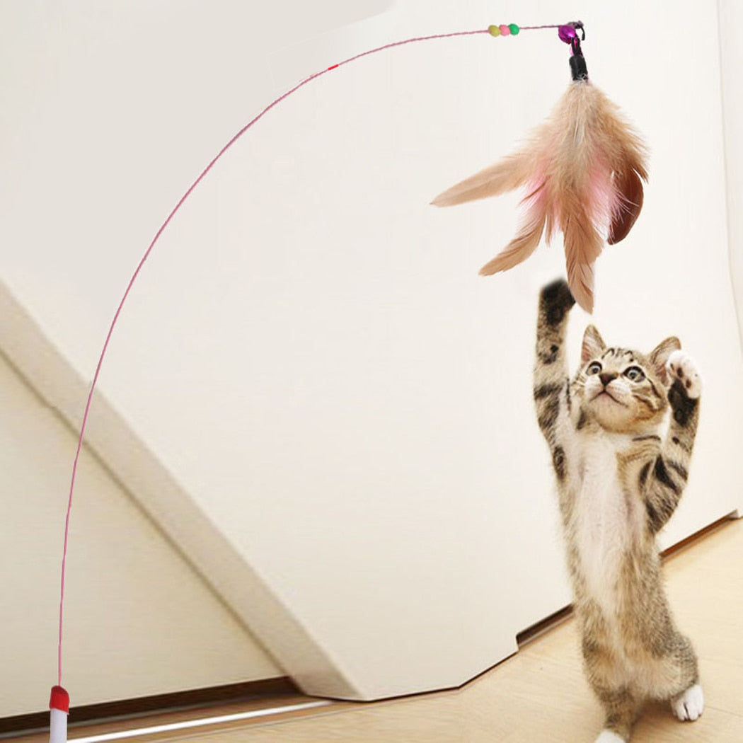 Cats Toy Stick Feather Wand With Various Accessories for Interactive Play