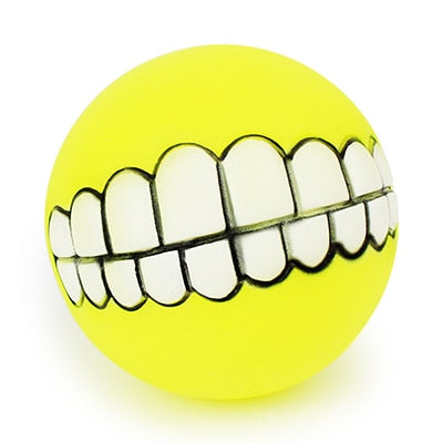 Funny Silicone Dog Ball Chew & Tooth Cleaning Squeaky