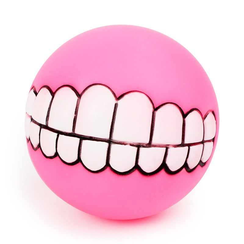 Funny Silicone Dog Ball Chew & Tooth Cleaning Squeaky