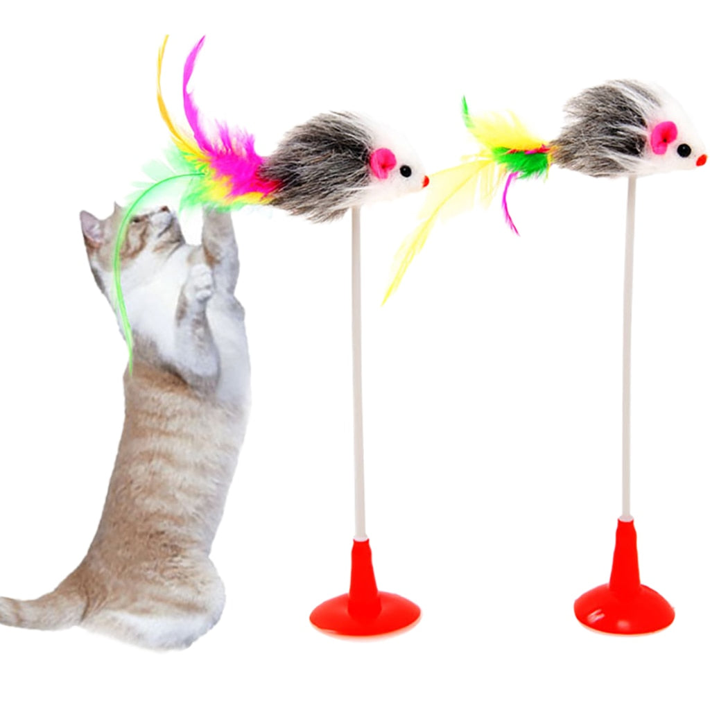 Cats Toy Stick Feather Wand With Various Accessories for Interactive Play