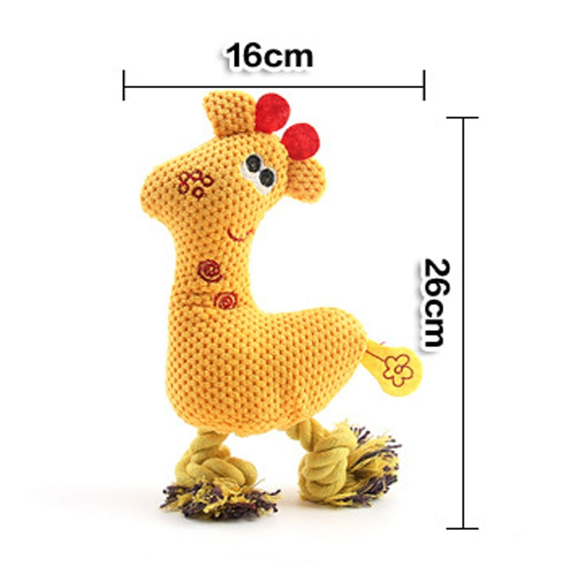 Teeth Cleaning Squeaky Interactive Cartoon Animal Flamingo Shaped Dog Chew
