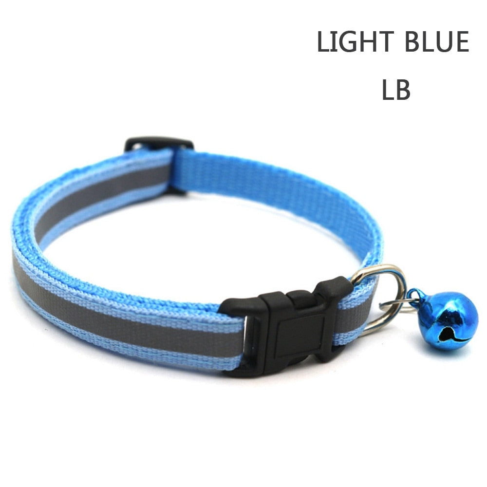 Reflective Nylon Dog Collar Night Safety Flashing Light Up Adjustable
