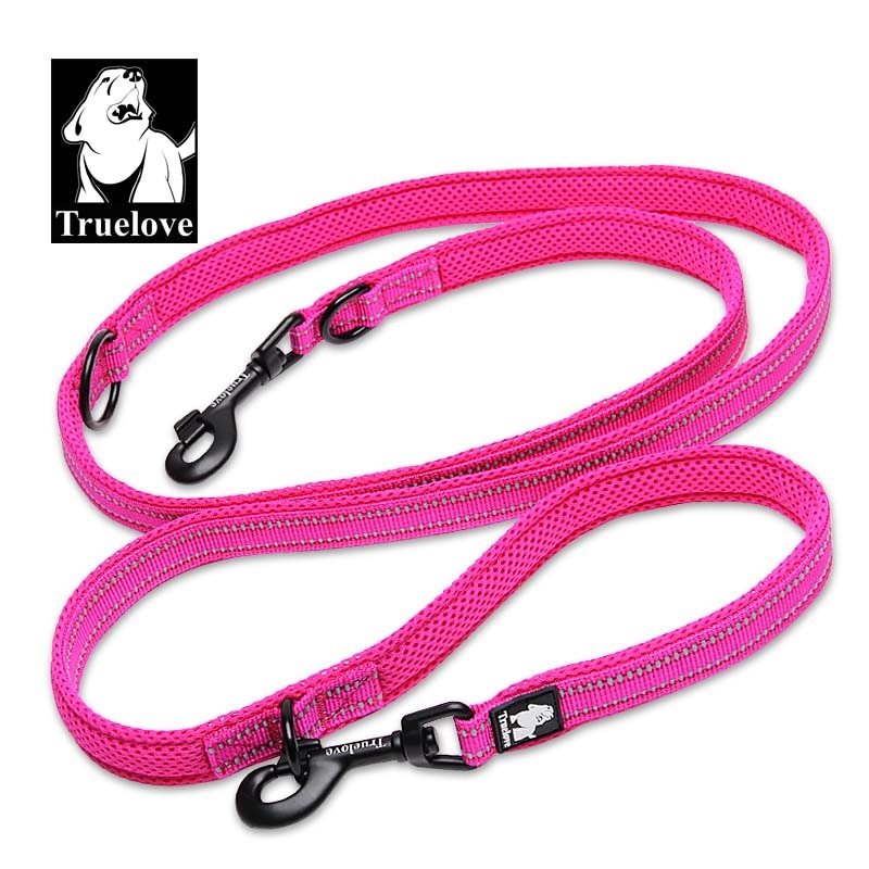 Truelove 7 In 1 Multi-Function Adjustable Dog Lead Hand Free Pet Training Lead Reflective Multi-Purpose Dog Lead