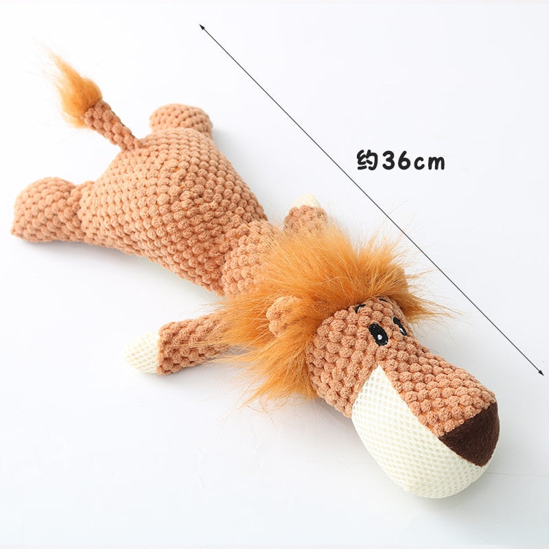 Plush Cartoon Puppy & Dog Chew Squeak Toys