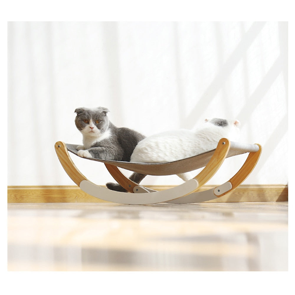Pet Cat's Lounger Bed Wood Hammock