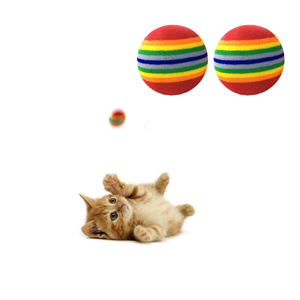 Colorful Cat Interactive Toy Ball Great for Chewing Rattle Scratch Natural Foam Ball