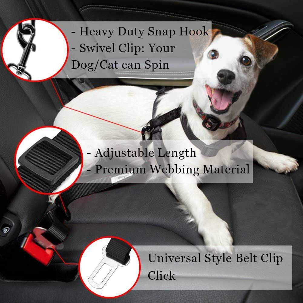 Dog Lead Car Seat Belt Adjustable Safety Travel Clip