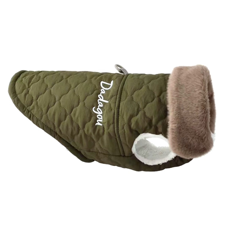 Waterproof Fur Collar Dog Jacket Winter Warm Fleece