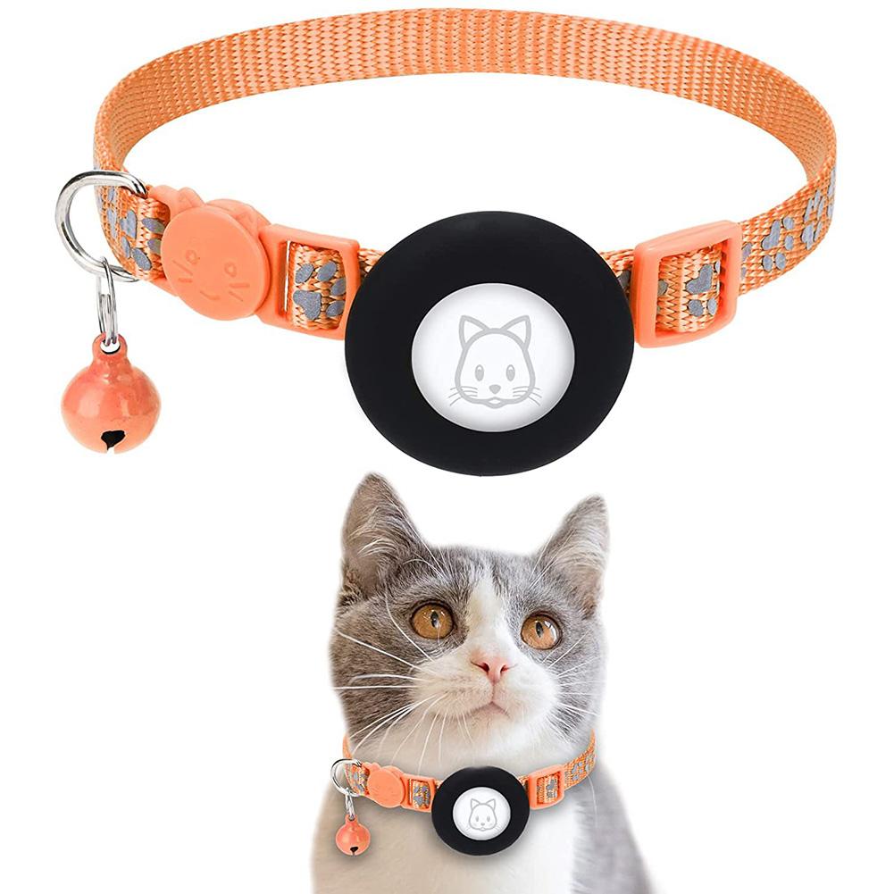 Pet Safety Reflective Collar Adjustable Footprint Print With Bells
