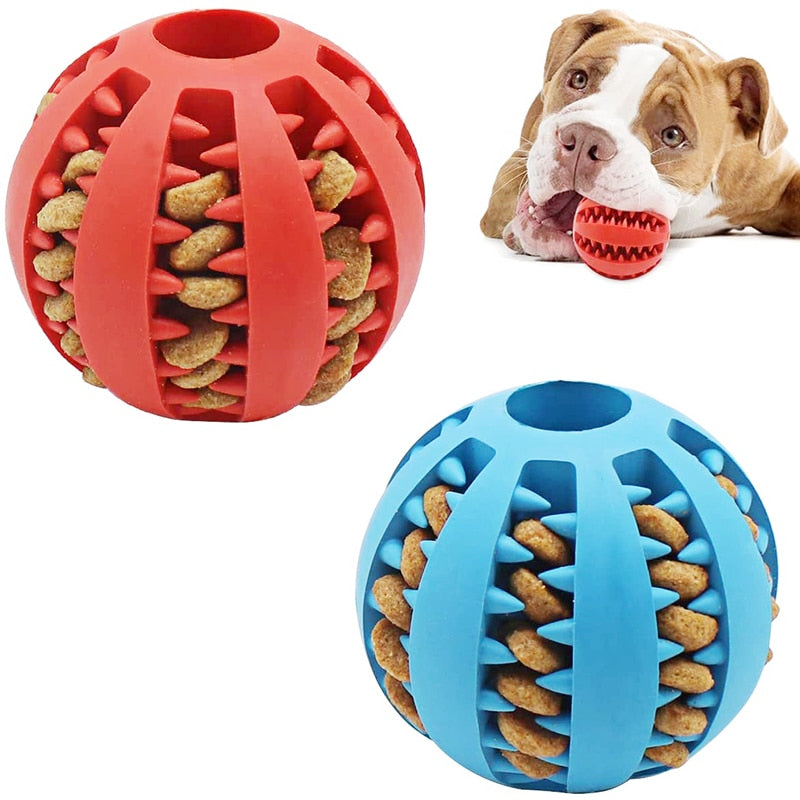Food Ball Toy with Elasticity Tooth Cleaning Rubber For Dogs & Pups