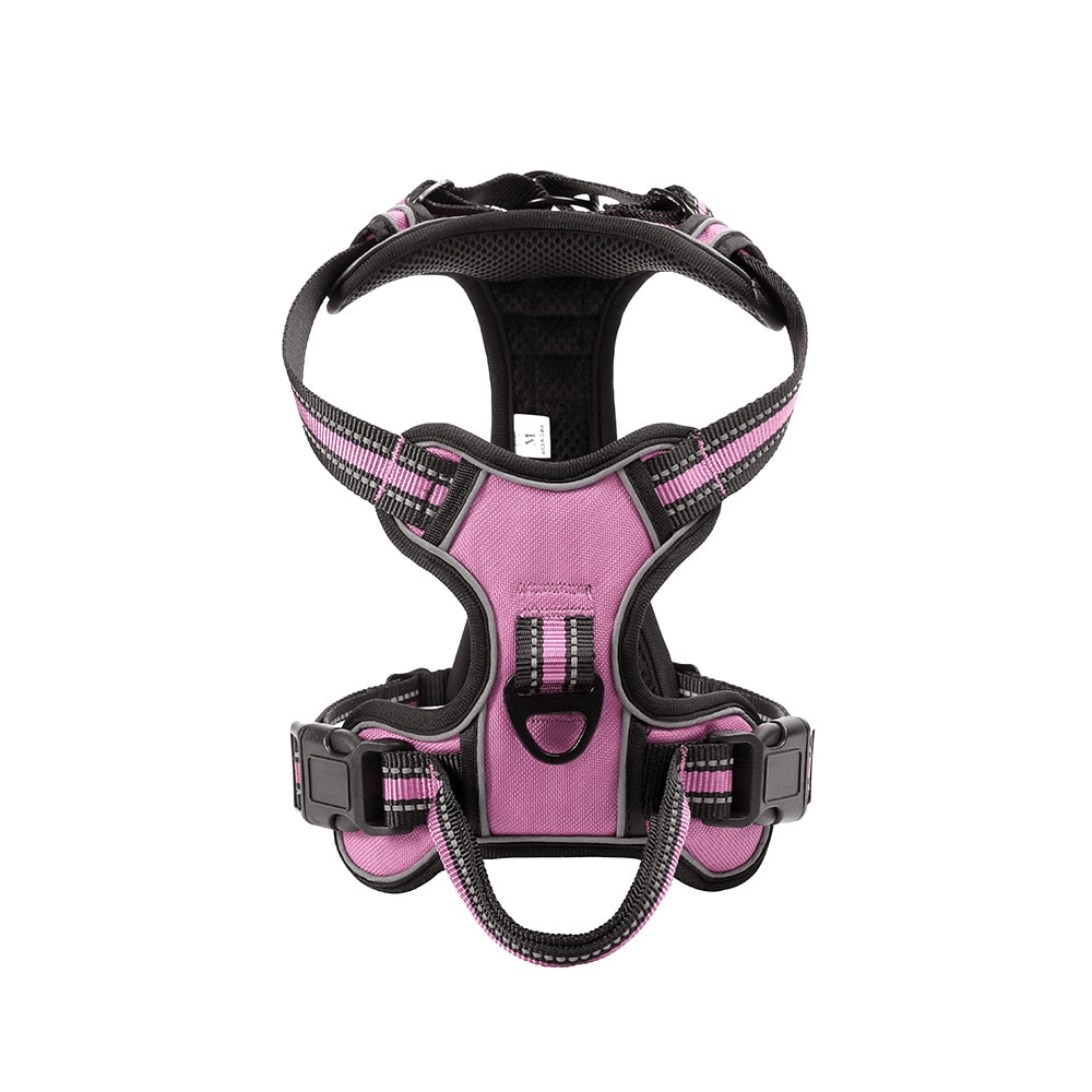 Nylon Adjustable Dog Harness Reflective Soft Breathable No Pull Dog Harness