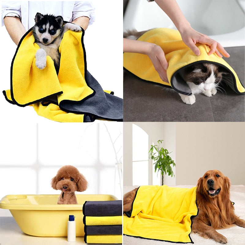 Quick-drying Dog and Cat Towels Soft Fiber Absorbent