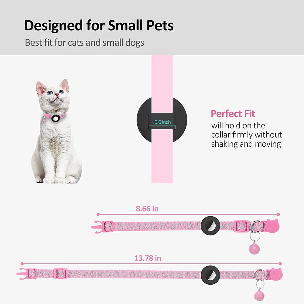 Pet Safety Reflective Collar Adjustable Footprint Print With Bells
