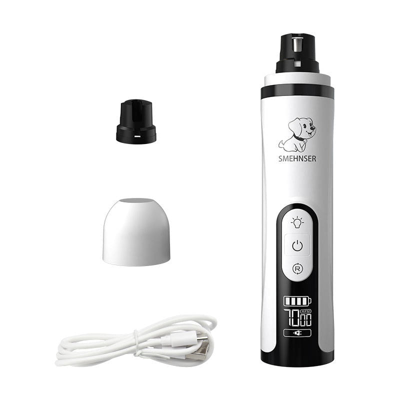 Electric Pet Nail Grinder with LED Light Cat Dogs Nail Clippers USB Rechargeable
