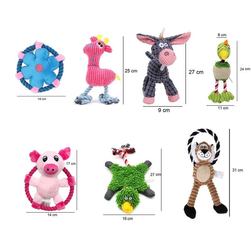 Funny Toy Animal Chews For Dogs and Puppies with Squeaker