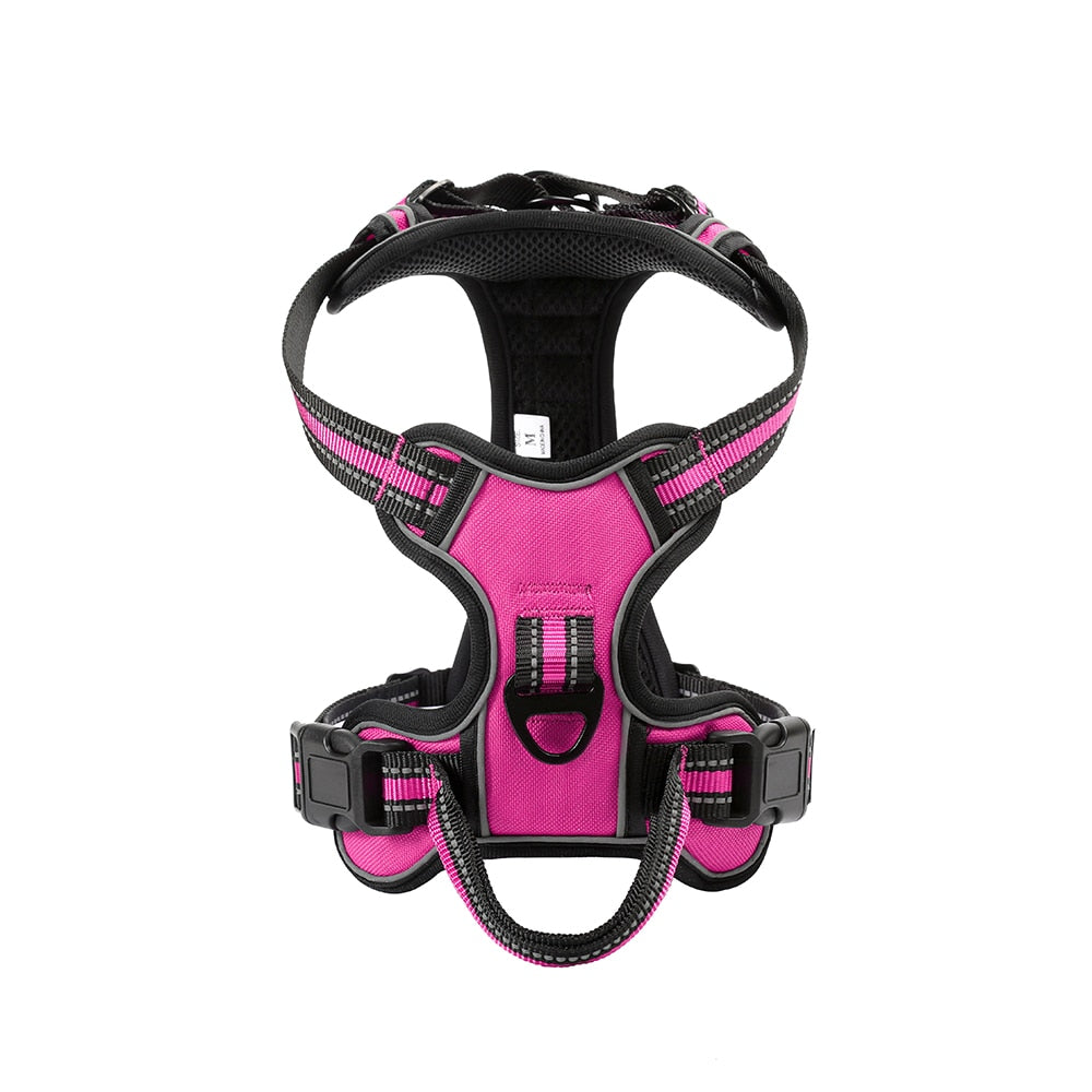 Nylon Adjustable Dog Harness Reflective Soft Breathable No Pull Dog Harness