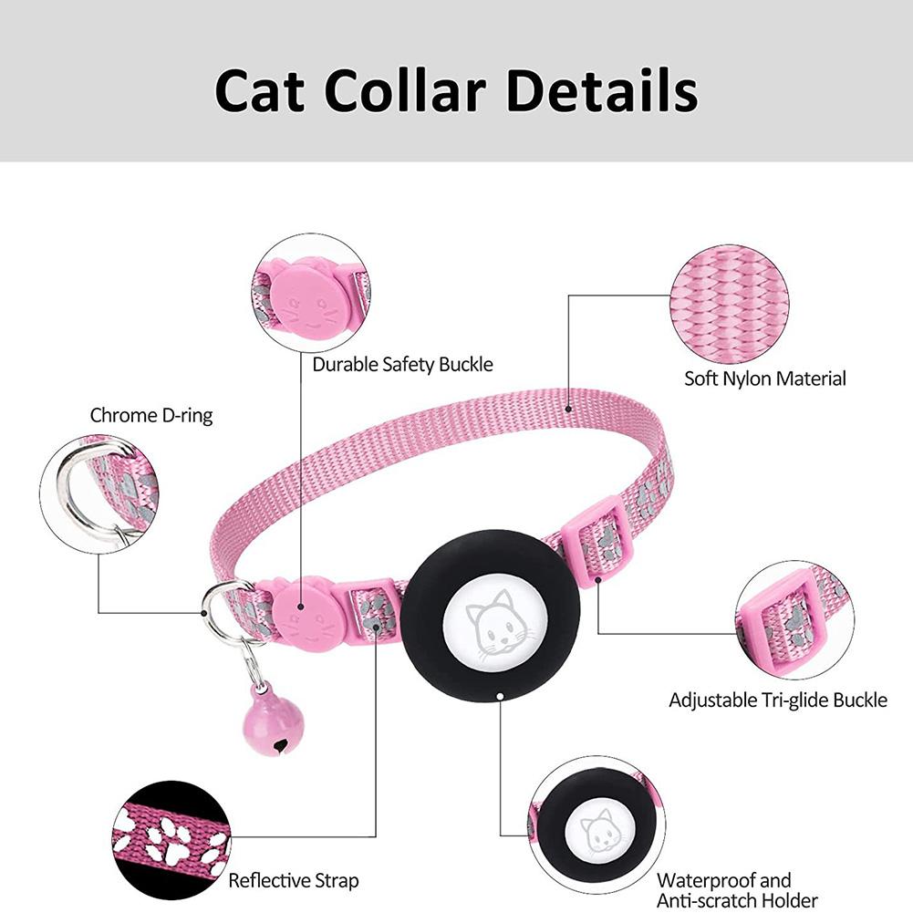 Pet Safety Reflective Collar Adjustable Footprint Print With Bells