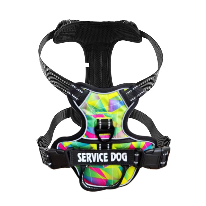 Nylon Adjustable Dog Harness Personalized Reflective Breathable