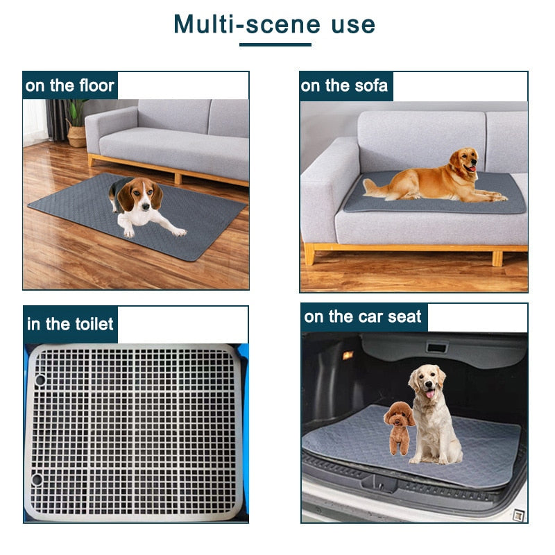 Dog Pee Pad Blanket Reusable Absorbent & Washable for Puppy Training and Car Seat Cover