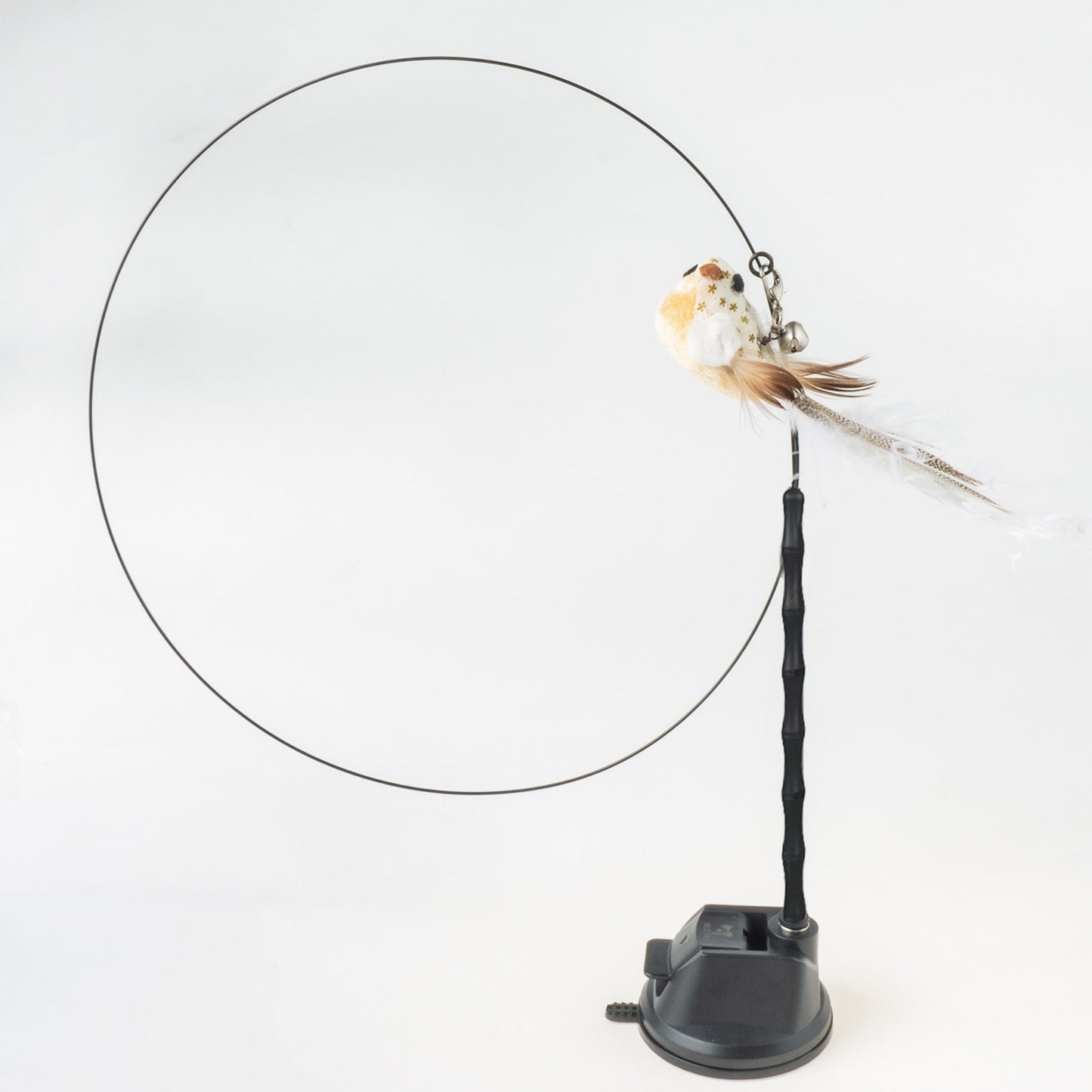 Hand free Bird/Feather Cat Wand with Bell & Powerful Suction Cup