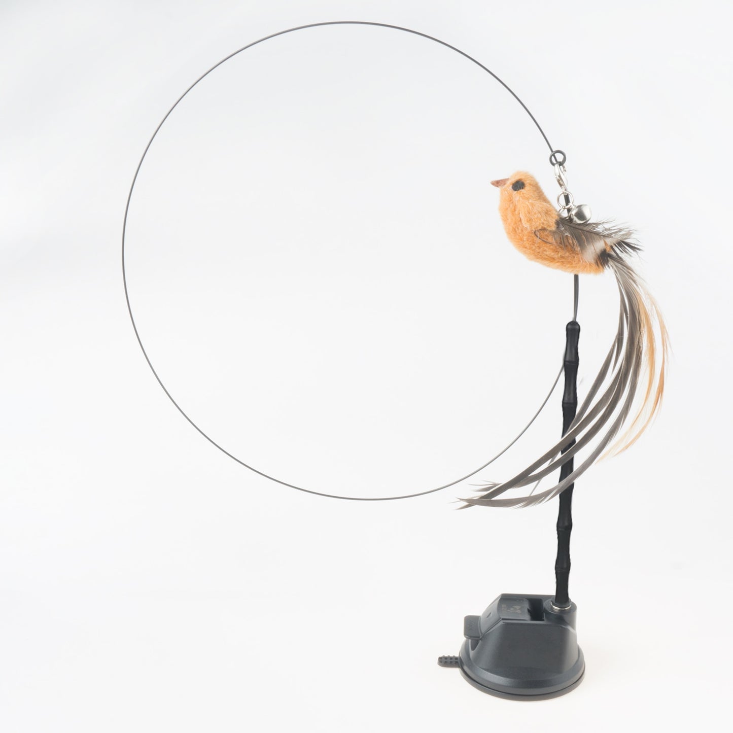 Hand free Bird/Feather Cat Wand with Bell & Powerful Suction Cup