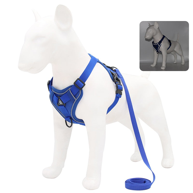 No Pull Dog Harness and Lead Set Adjustable Vest For Small Dogs with Reflective Mesh