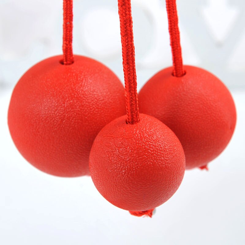 Indestructible Dog Ball Chew Solid Rubber Balls with Rope