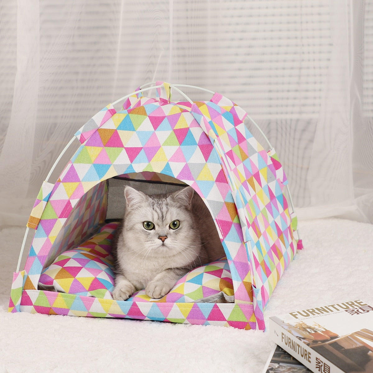 Tent Bed Cats House Warm Cushions Sofa Basket