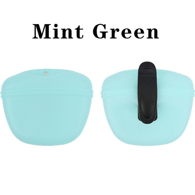 Silicone Dog Treat Bag Pet Portable Dog Training Waist Feeder