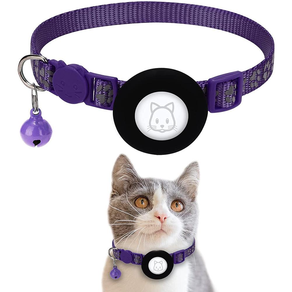 Pet Safety Reflective Collar Adjustable Footprint Print With Bells