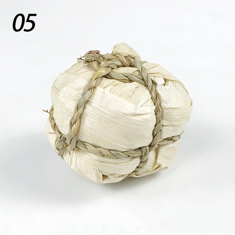 Natural Grass Made Chew And Scratch Ball For Small Pets(Size: 7cm)