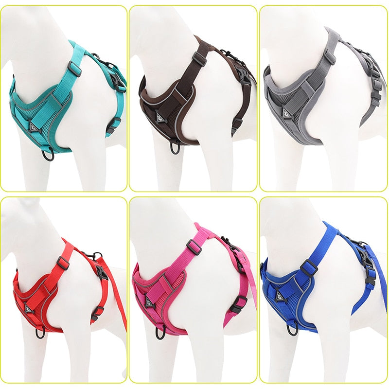 No Pull Dog Harness and Lead Set Adjustable Vest For Small Dogs with Reflective Mesh