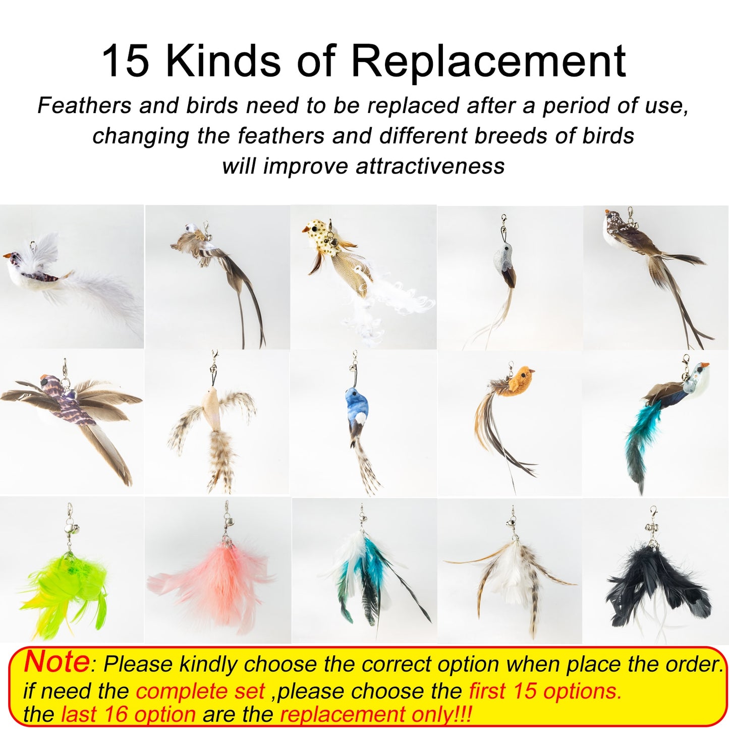 Hand free Bird/Feather Cat Wand with Bell & Powerful Suction Cup