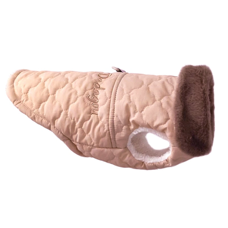 Waterproof Fur Collar Dog Jacket Winter Warm Fleece