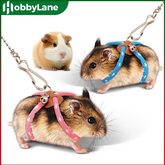 Adjustable Soft Anti-Bite Harness and Lead with Bell for Small Pet and Rodents