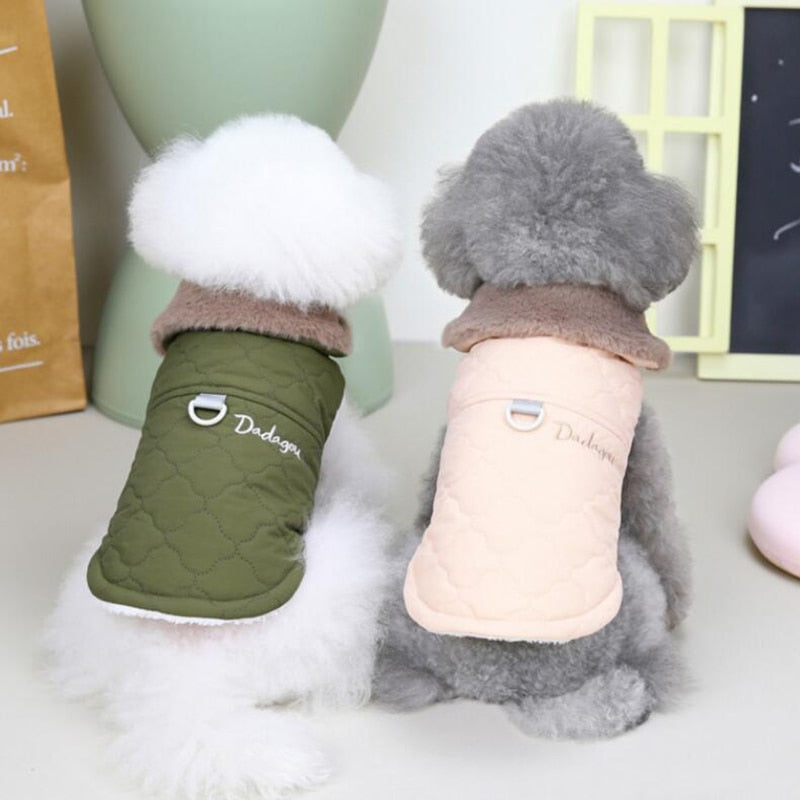 Waterproof Fur Collar Dog Jacket Winter Warm Fleece
