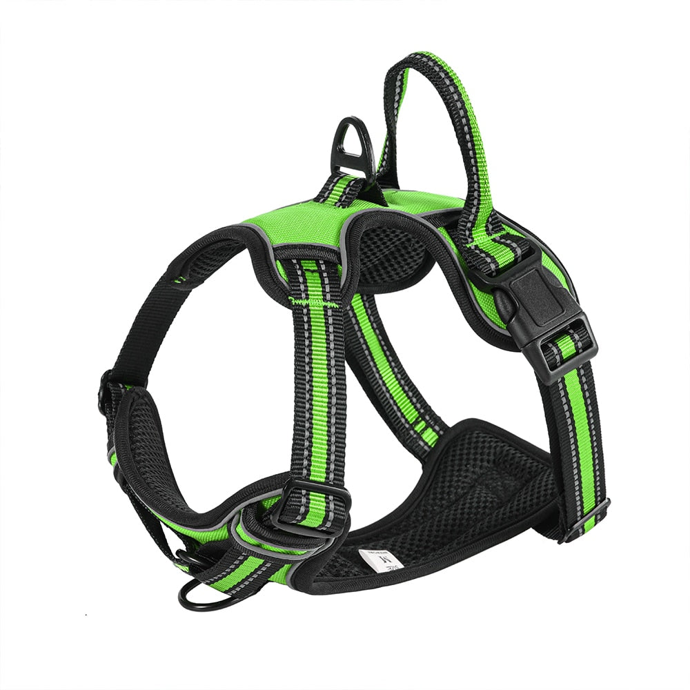 Nylon Adjustable Dog Harness Reflective Soft Breathable No Pull Dog Harness