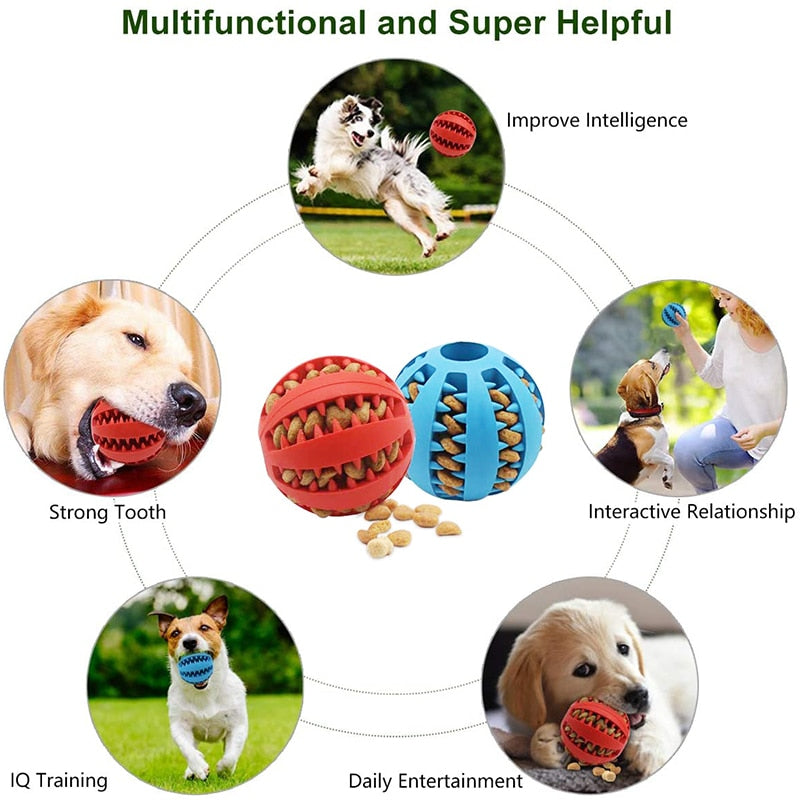 Food Ball Toy with Elasticity Tooth Cleaning Rubber For Dogs & Pups