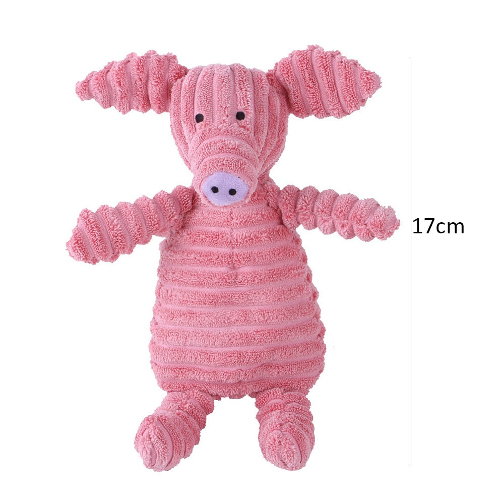 Corduroy Dog Toys Animal Design with Squeaky Bite Resistant