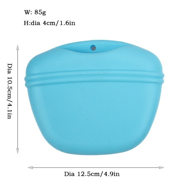 Silicone Dog Treat Bag Pet Portable Dog Training Waist Feeder
