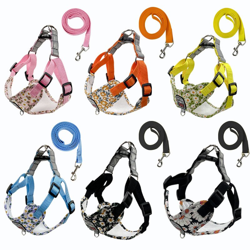 No Pull Dog Harness & Lead Set for Small Medium Dogs with Reflective Harness Vest