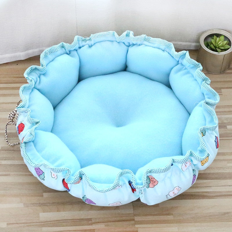 Round Cat Bed Cushion Warm Washable Sofa Soft for Sleeping